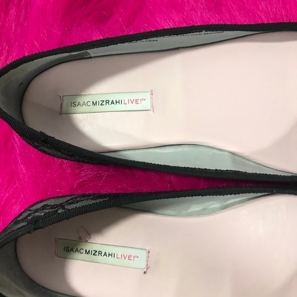 Isaac Mizrahi Live Black Lace Flats Ballerina Look Size 7W - Picture 5 of 8